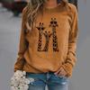 Giraffe Pattern Long Sleeve Round Neck Women's Sweatshirt