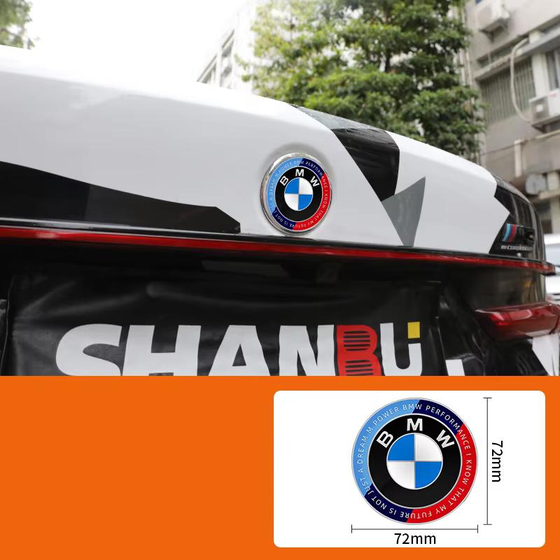 For BMW M E46 E90 E60 Car Sticker A 72/81mm Car Hood Front Rear Trunk Steering Wheel Emblem Badge Replacement Sticker For BMW G30 E46 QBT-BMW XGNST1