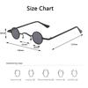 Xiaomi Óculos de Sol Masculinos Vintage Rock Punk Clássicos Pequenos Redondos Óculos de Sol Femininos Ponte Larga Armação de Metal Lentes Pretas Óculos de Condução