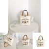 Cute Letters And Cartoon Bear Print Casual Hand Held Canvas Bag For Daily