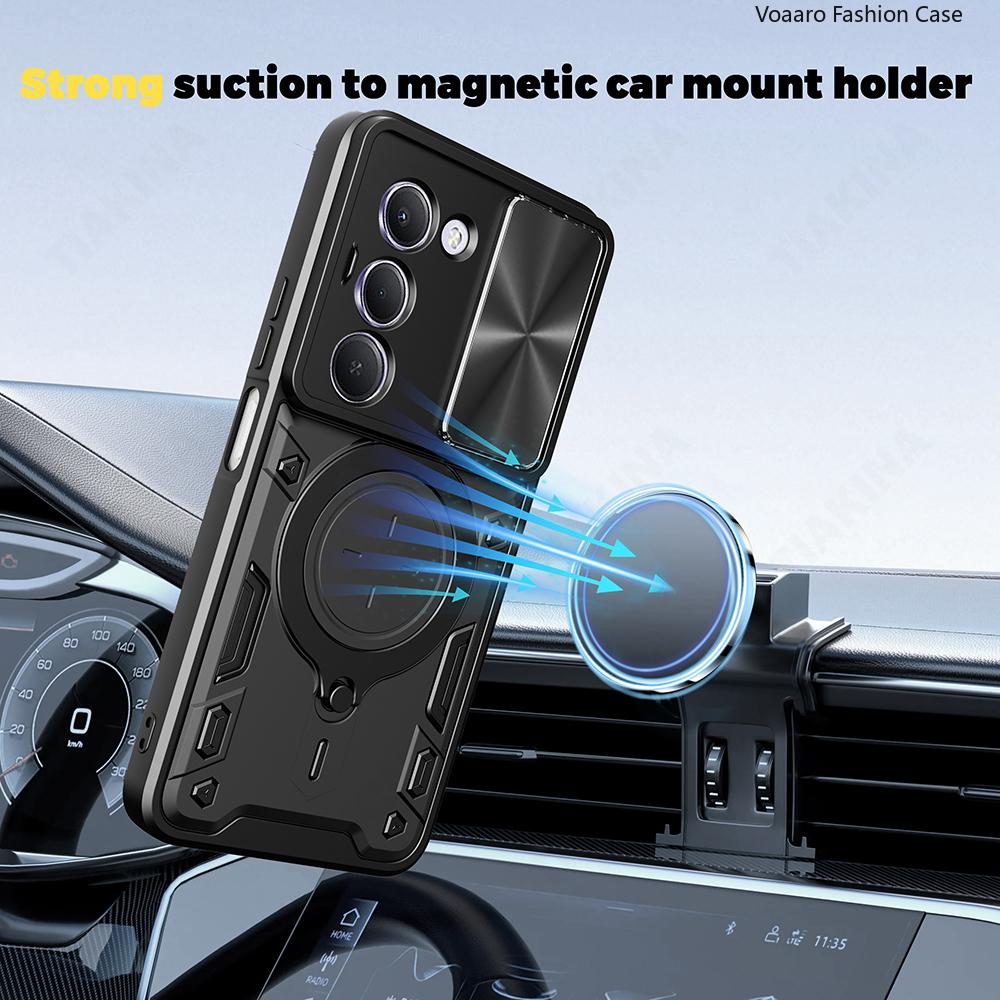 Kryt Slide Lens Armor Funda pro Xiaomi Redmi 15 5G Global 169mm Kryt pro Redmi 15 4G 171mm Kryt Magnetický Prsten Stojan Držák Kryt Capa