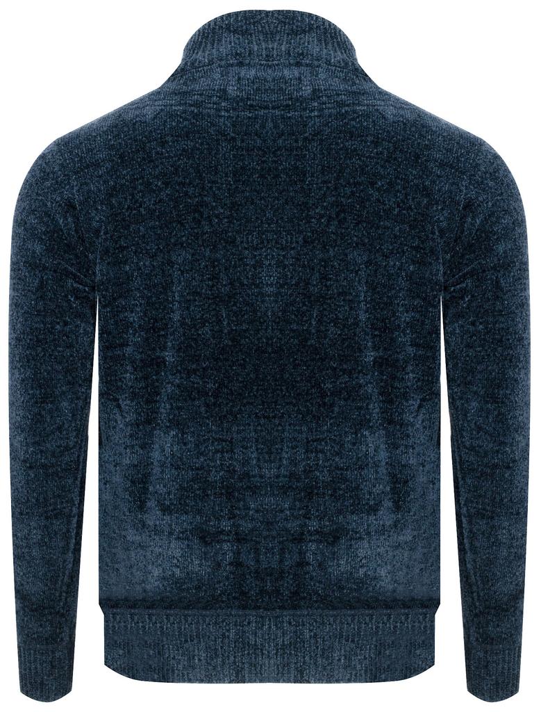 MEN'S CARDIGAN SWEATER - S8681 NAVY BLUE XXL
