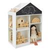 GINGER HOME Children's Shelf – Montessori House-Shaped Storage Unit, with Blackboard, 6 Compartments, White, 95.8 Cm