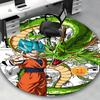 1 Stück Dragon Ball Z Goku & Shenron Anime Cartoon Design Runder Teppich für Bürostuhlmatte, Rutschfester Teppich Geeignet für Heimdekoration, Wohnzimmer