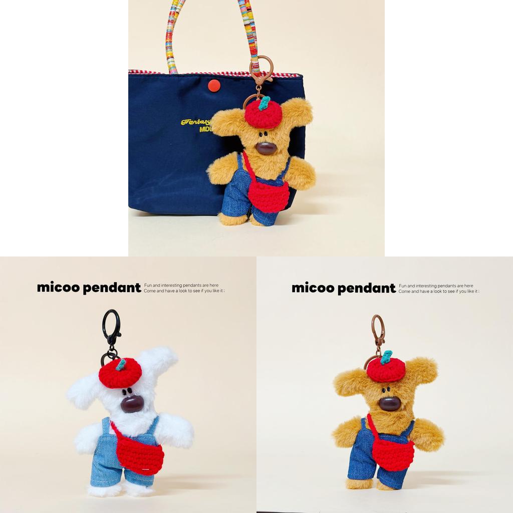 Hat Little Dog Keychain Plush Toy Gift For Kids And Teens