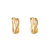 Korean Exquisite Micro-Pave Gold Hui Zi Round Earrings - Simple, Niche Fashion Design