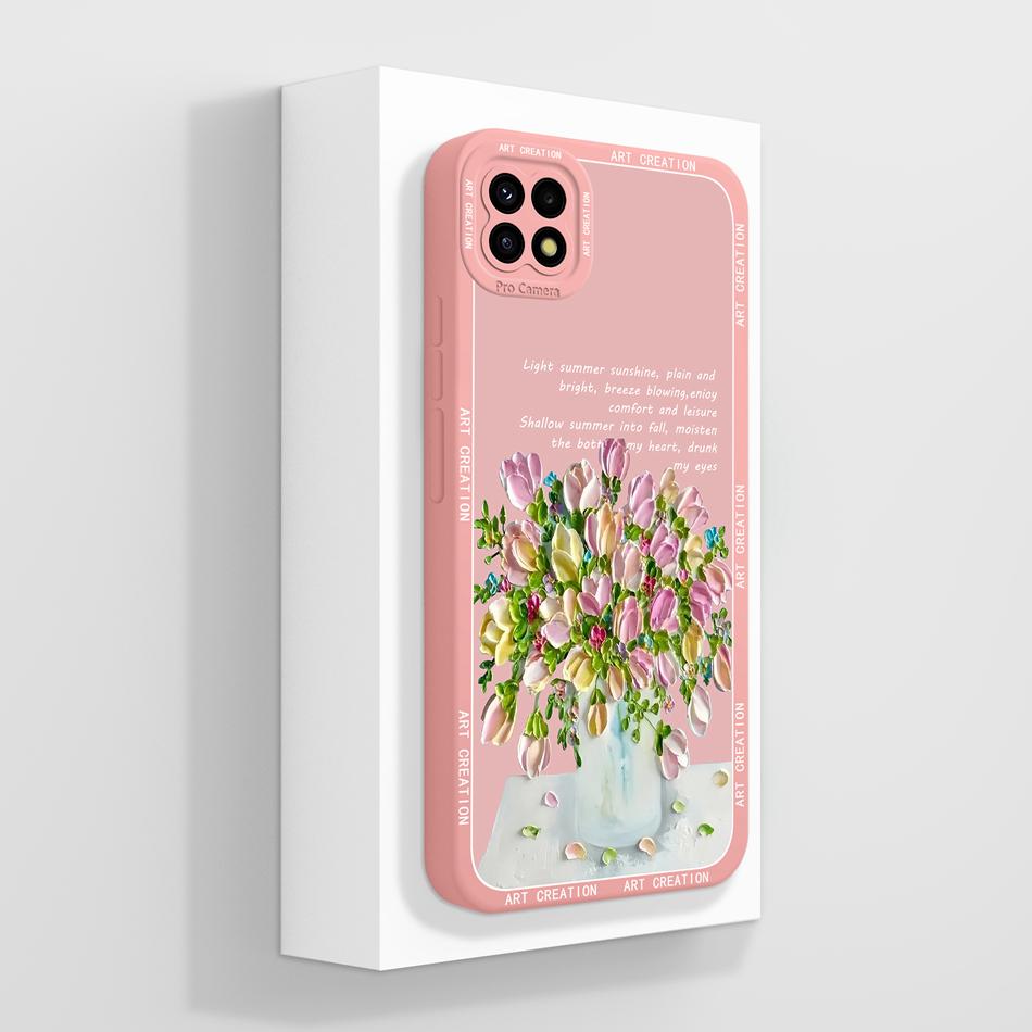 For Samsung Galaxy A22 5G F42 A22S Phone Case Cute Design Upgrade Camera Protection Soft Liquid Silicone Shockproof Back Cover
