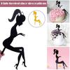 Gold Black Acrylic Happy Birthday Cake Topper High Heels Lady Girl Cake Toppers Dessert Birthday Cake Decorations Party Supplies