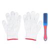 Stainless Steel Brush Comfortable Silicone Handle Portable Wire Brush Set with Gloves for Wheels
