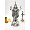 Lord Tirupati Balaji Silver Plated Matte Idol for Car Dashboard | Vishnu Ji Idol for Office Desk Venkateswara Swamy Murti for Home Decor