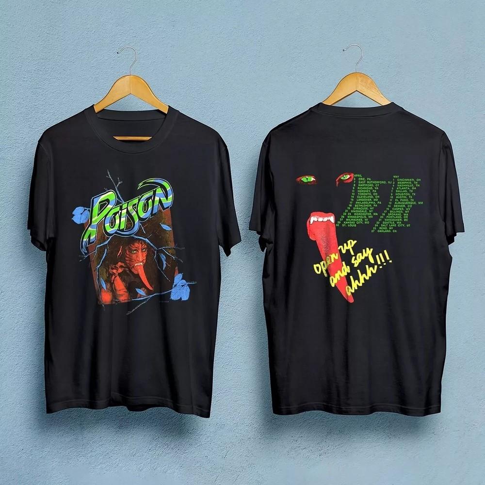 Poison Band POISON Open Up And Say Ahh Tour 1988 T Shirt Full Size S5XL Unisex T-Shirt XXXXL