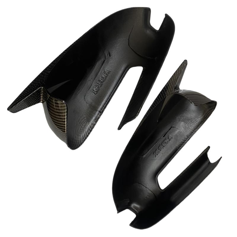 Glossy Black/Carbon Fiber Look Car Side Rearview Mirror Cover For Hyundai Kona 2018- Wing Mirror Caps Trims M Style