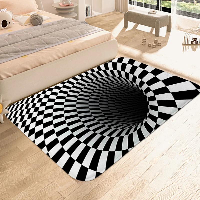 Dywan 3D Iluzja Wiru do Sypialni Geometryczny Optyczny Przedpokój Wejście Mata Pod Stopy Dywan do Salonu Łazienki Wycieraczka Drzwi Wejściowe