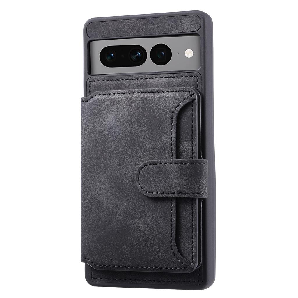 Shockproof RFID Blocking Case for Google Pixel 7 Pro 5G PU Leather TPU Phone Shell with Card Holder,Kickstand