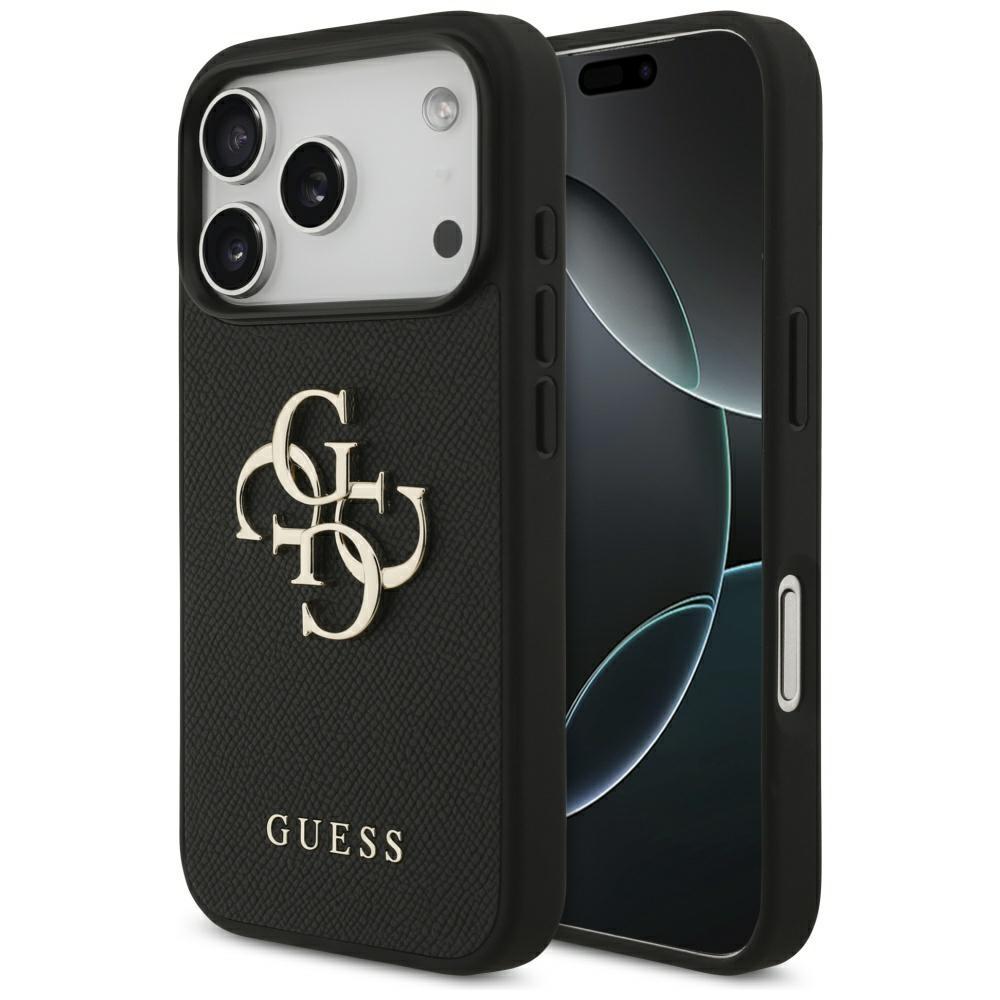 Guess Grained Big 4G & Classic Logodo iPhone 17 Pro case black
