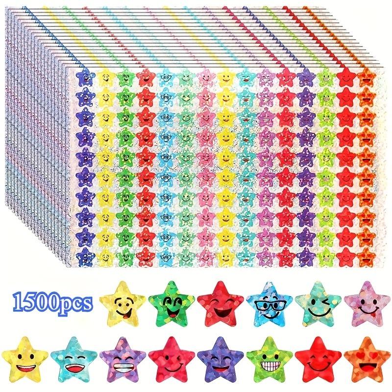 

1500/3000pcs Shiny Star Stickers Multiple Cartoon Expression Designs Suitable Student Rewards Behavior Charts Teacher Supplies