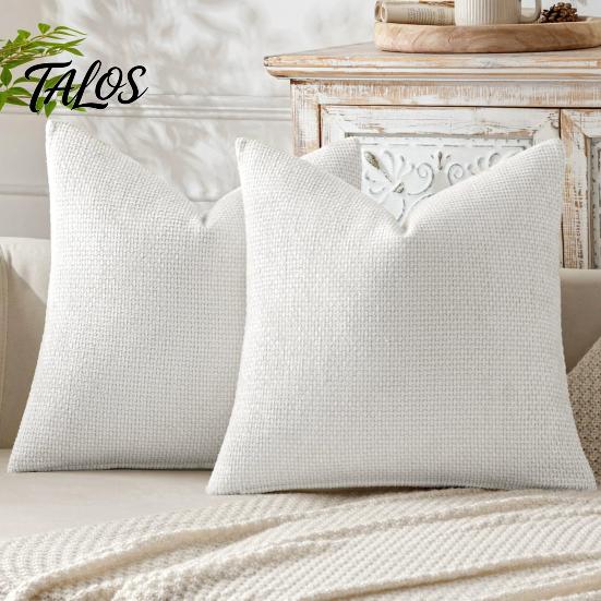 Textured Fabric Throw Covers Weave Texture Cushion Case, Chenille Pillow Cover, Solid Color Cover Elegant Bedroom Shams with Zipper for Living