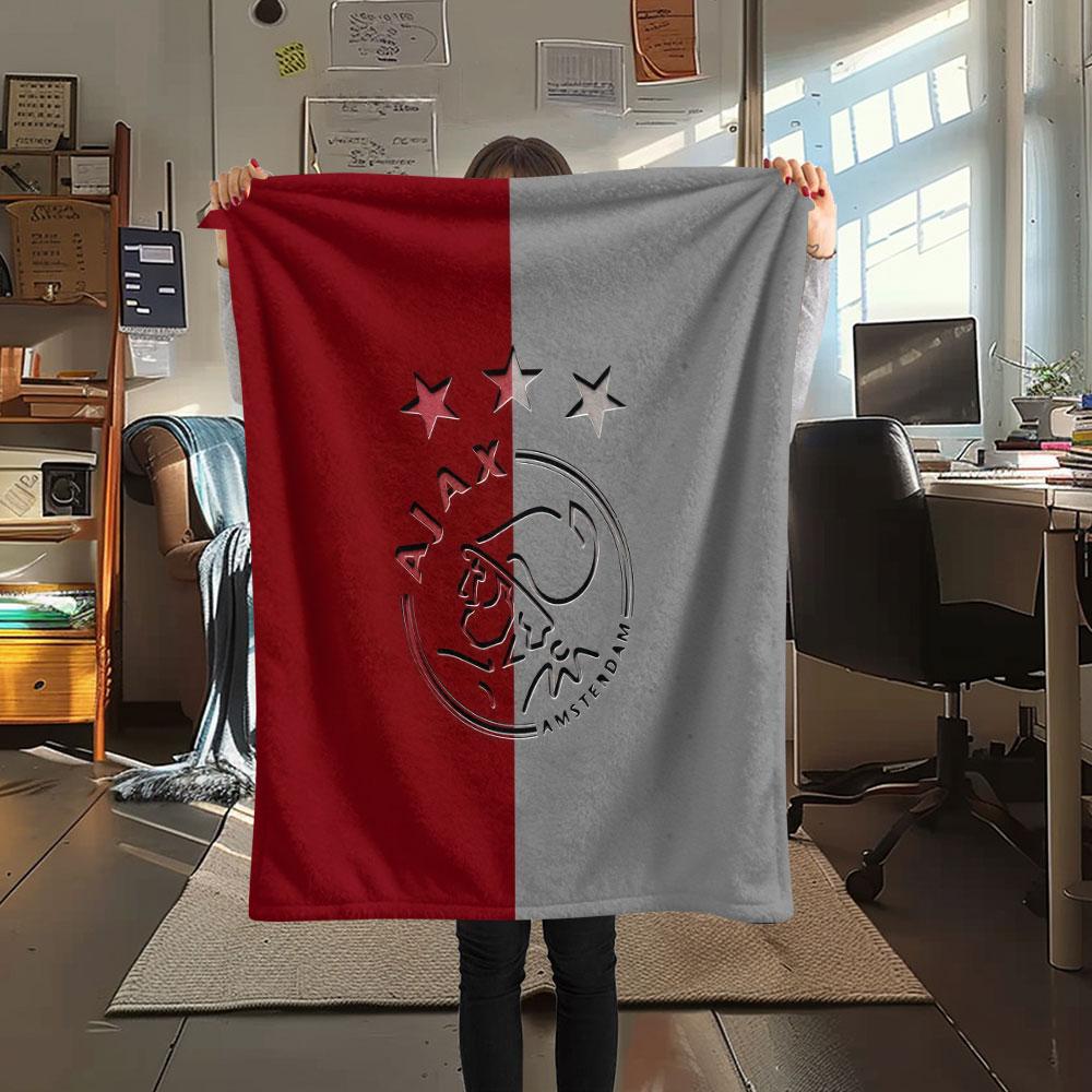 1PC AFC Ajax Patterned Flannel Blanket Suitable For All Seasons for Home Decor Warmth and Comfort Gifts Holiday Present