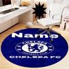 Custom Name Chelsea Football Club Printed Round Rug Carpet Chair Rug Area Rug Entryway Doormats,for Office Chair Living Room Bedroom Kitchen Room.