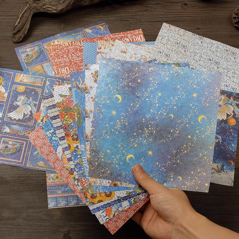 Large Retro Double-Sided Adhesive Journal Base and Decorative Background Paper Stickers