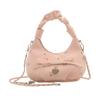 Trend pleated portable bow dumpling bag women's summer new chain shoulder messenger bag