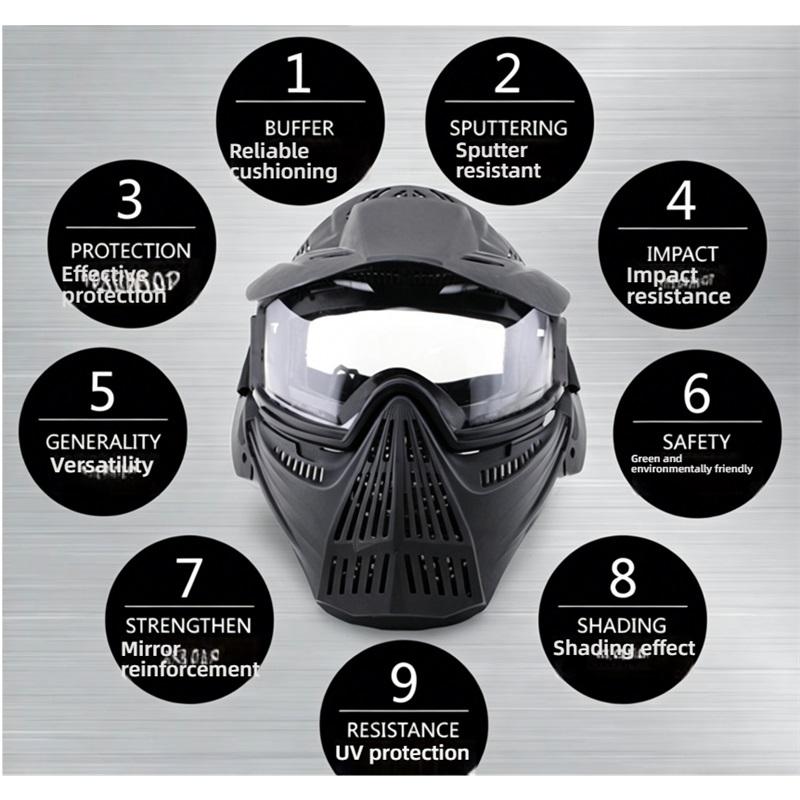 Real CS equipment, lens protection, professional full face mask, windproof and sun visor