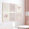 Pictură Canvas Câmp Grădină Fundă Boho Roz Artă Poster cu Versete Biblice Creștine Perete Galerie Mobilier Dormitor Fete Artă de Perete