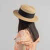 Spring and summer new fashion casual wide webbing fine straw flat top straw hat outdoor travel sunscreen sunshade straw hat tide