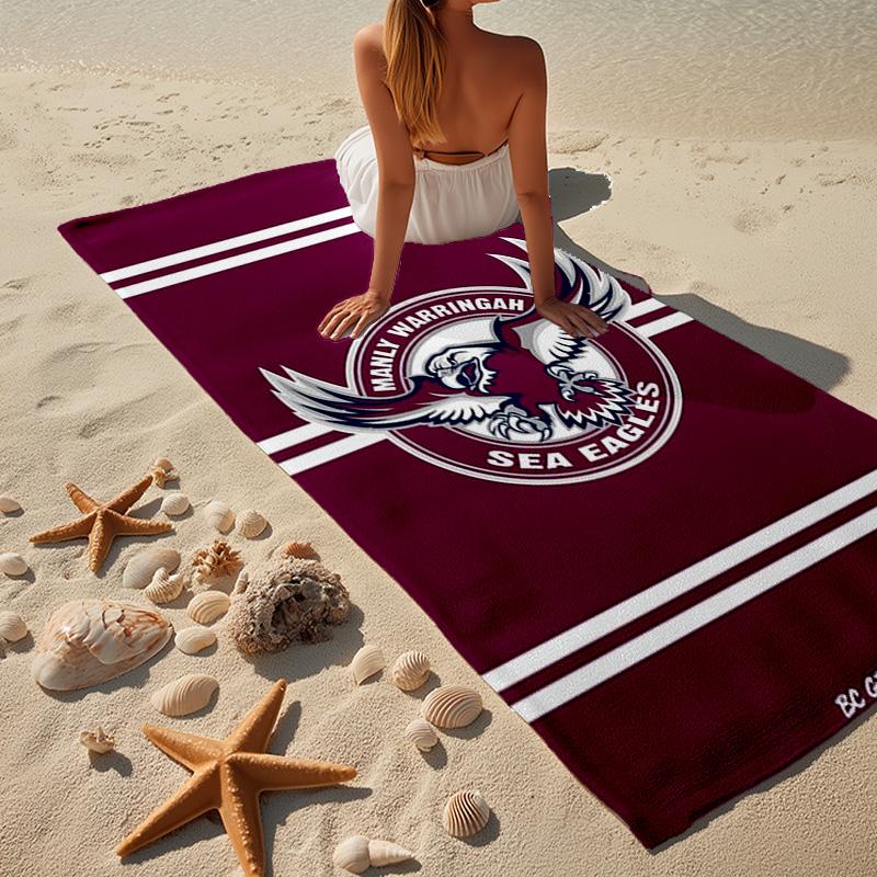 Asciugamano da Spiaggia in Microfibra con Stemma delle Aquile di Mare Maschile, Leggero e Asciugatura Rapida, per Viaggi Estivi, Essenziale per la Spiaggia, Piscina