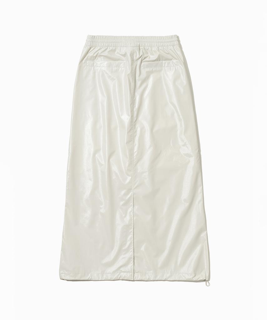 1993STUDIO Glossy String Long Skirt_Cream
