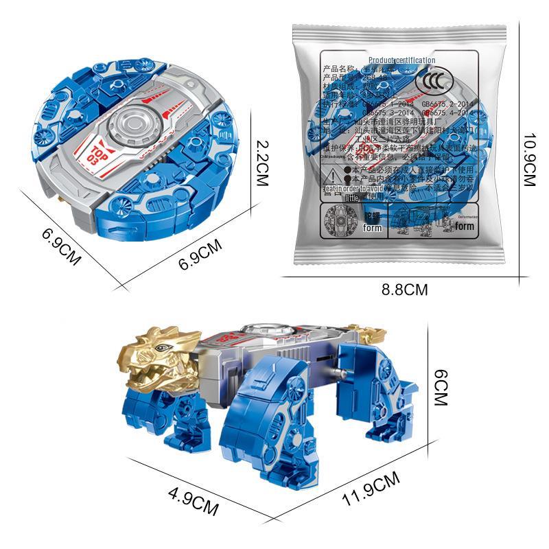 Dual-Form Dino Mecha Gyro: Transforming Decompression Toy for Kids
