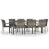 VidaXL Ensemble de salle à manger de jardin 9 pcs avec coussins Gris 3157962