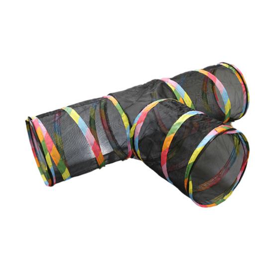 Mesh Pet Tunnel Toy Collapsible Cat Tunnel Tube Tent Safe Breathable Mesh Enclosure for Small
