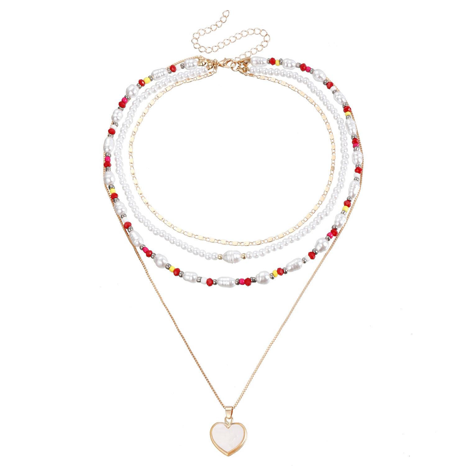 Трансграничные украшения, Богемская многослойная ручная работа, бисерная цепочка на шею, Модные сочетающиеся женские новые многослойные ожерелья