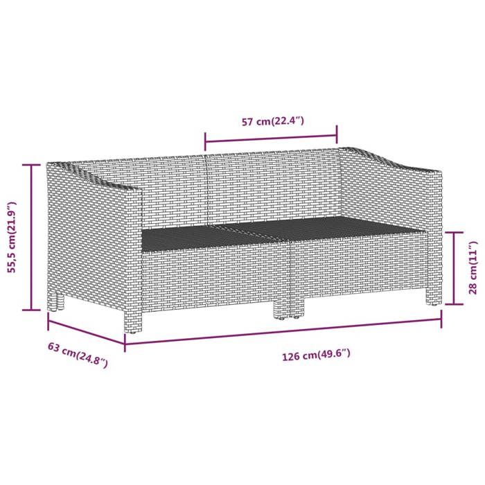 VidaXL Salon de Jardin avec Coussins 3 pcs, Ensemble de Meubles de Terrasse, Mobilier d'Extérieur, Canapé de Patio, Moderne, 3187262