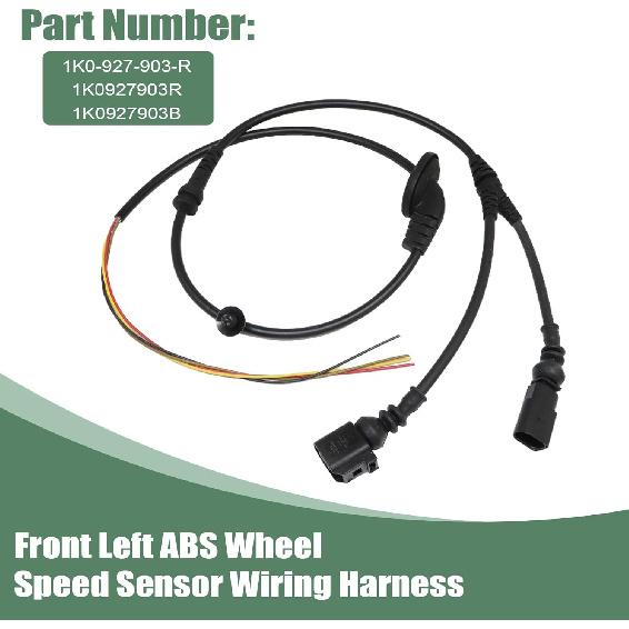 

Front Left ABS Wheel Speed Sensor Wiring Harness Cable Compatible with VW Volkswagen Jetta 2006-2010 Golf & Rabbit 2006-2013 Jetta Sportwagen
