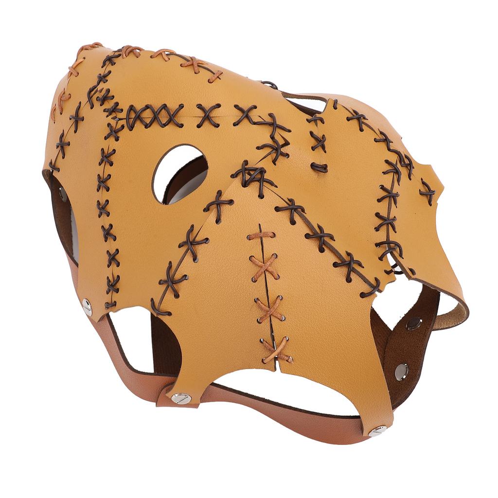 Hallowmas Scary Face Cover Innovative Fun Hand Crafted Safe Breathable PU Leather Face Cover for Fes