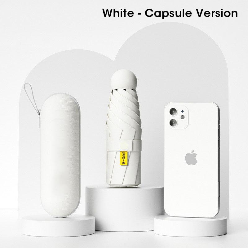 Mini Capsule Travel Umbrella Windproof Sun Rain Proof UV Protection Portable Compact Lightweight for Women Men