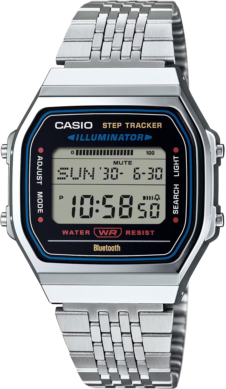 

Casio Digital Watch with Mobile Step International Model ABL-100WE-1A Link, Bluetooth, Tracker, Unisex, Silver, [Used]
