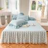 100% Cotton Princess Lace Bed Skirt + 2 Piece Pillowcases Bedding Bedspreads Sheet Pink Lace Bedding Set Bed For Girl Bed Cover