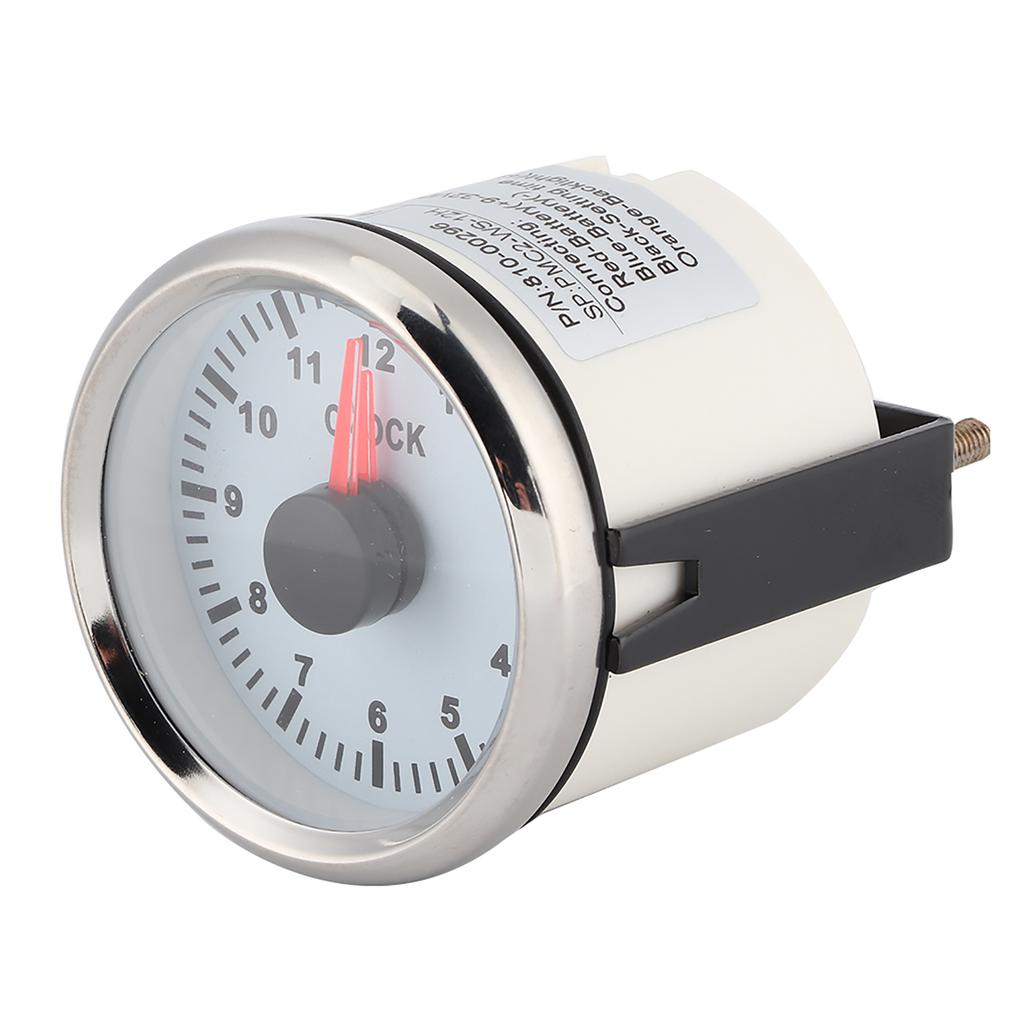 2in Universal 0‑12 Hourmeter Clock Instrument Panel Gauges Display Red Backlight 12V 24V for Car Boat Yacht