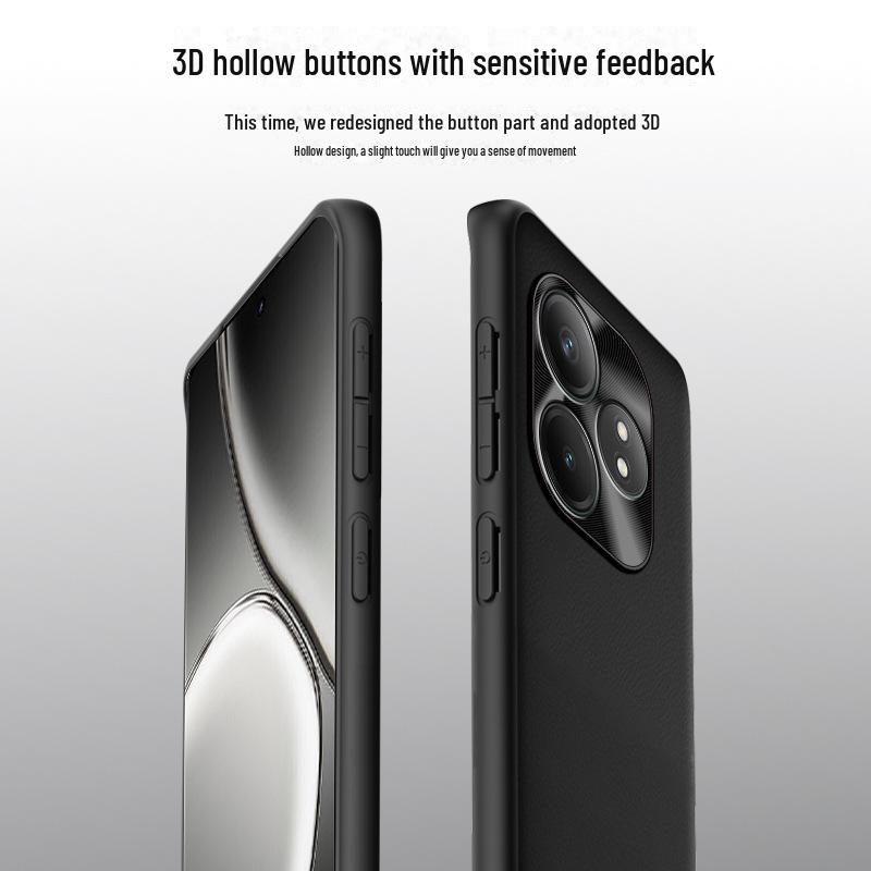 Realme GT Neo 6 SE Liquid Leather Protective Cover - Anti-Fall Shell, One-Piece Design, Suitable for Mobile Phone.