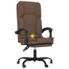 Massage Office Chair In Brown Fabric