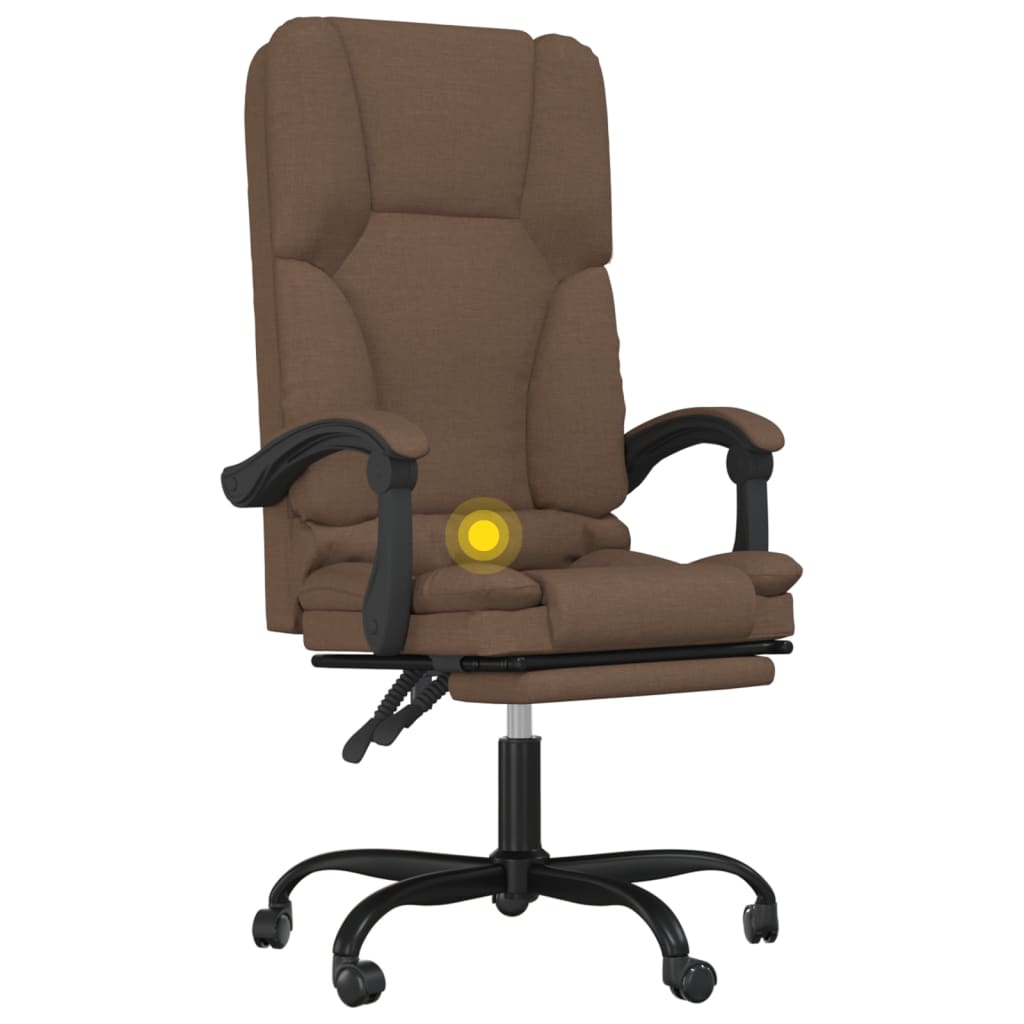 Massage Office Chair In Brown Fabric