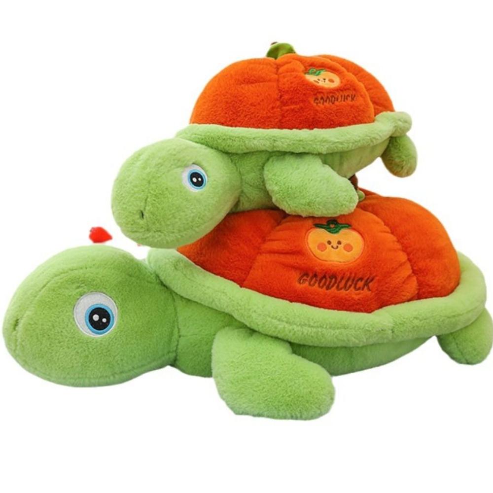 Fluffy Persimmon Tortoise Plush Toys Soft Turtle Animal Doll Turtle Stuffed Doll  Children Gift