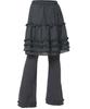 Peulleeoeob 3-Layered Ruffle Skirt Pants (Fl-260_Charcoal)