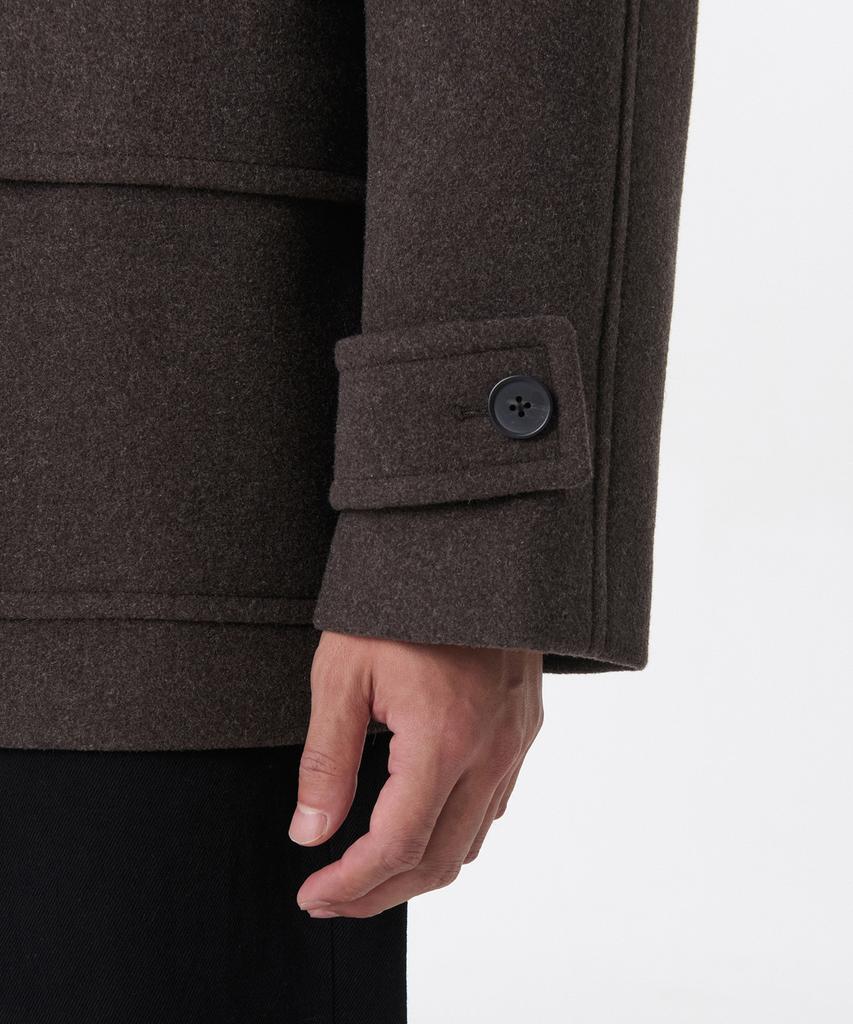 Musinsa Standard Wool Blend Oversized Half Balmacaan Coat [Heather Brown]