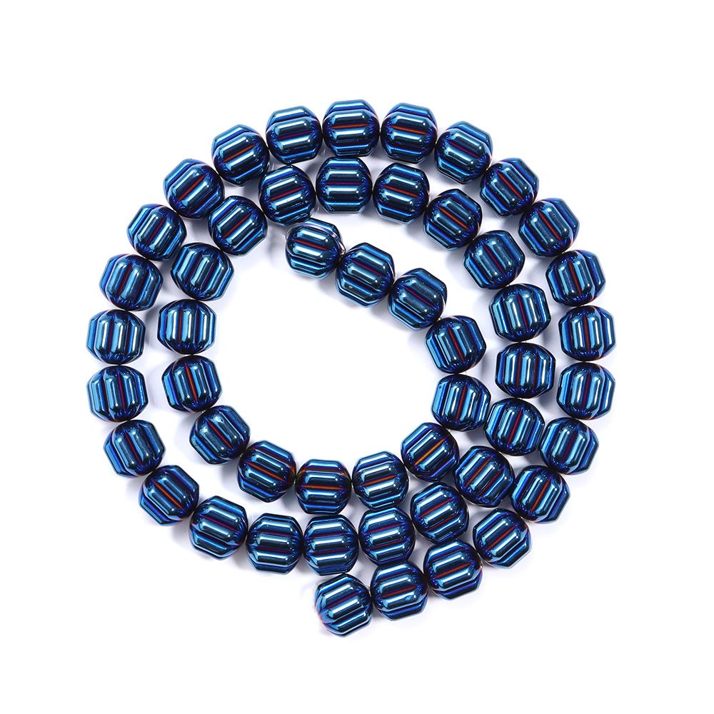 

1 strand 7.5x8mm Colorful Pumpkin Hematite Beads Natural Stone Bead Loose Spacer BeadsFor DIY Jewelry Making Bracelet Necklace 7.5x8mm apx 48pcs синій
