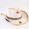 Best-selling Western cowboy hats for men and women, fashionable sunshade straw hats, classic outdoor Western cowboy hats