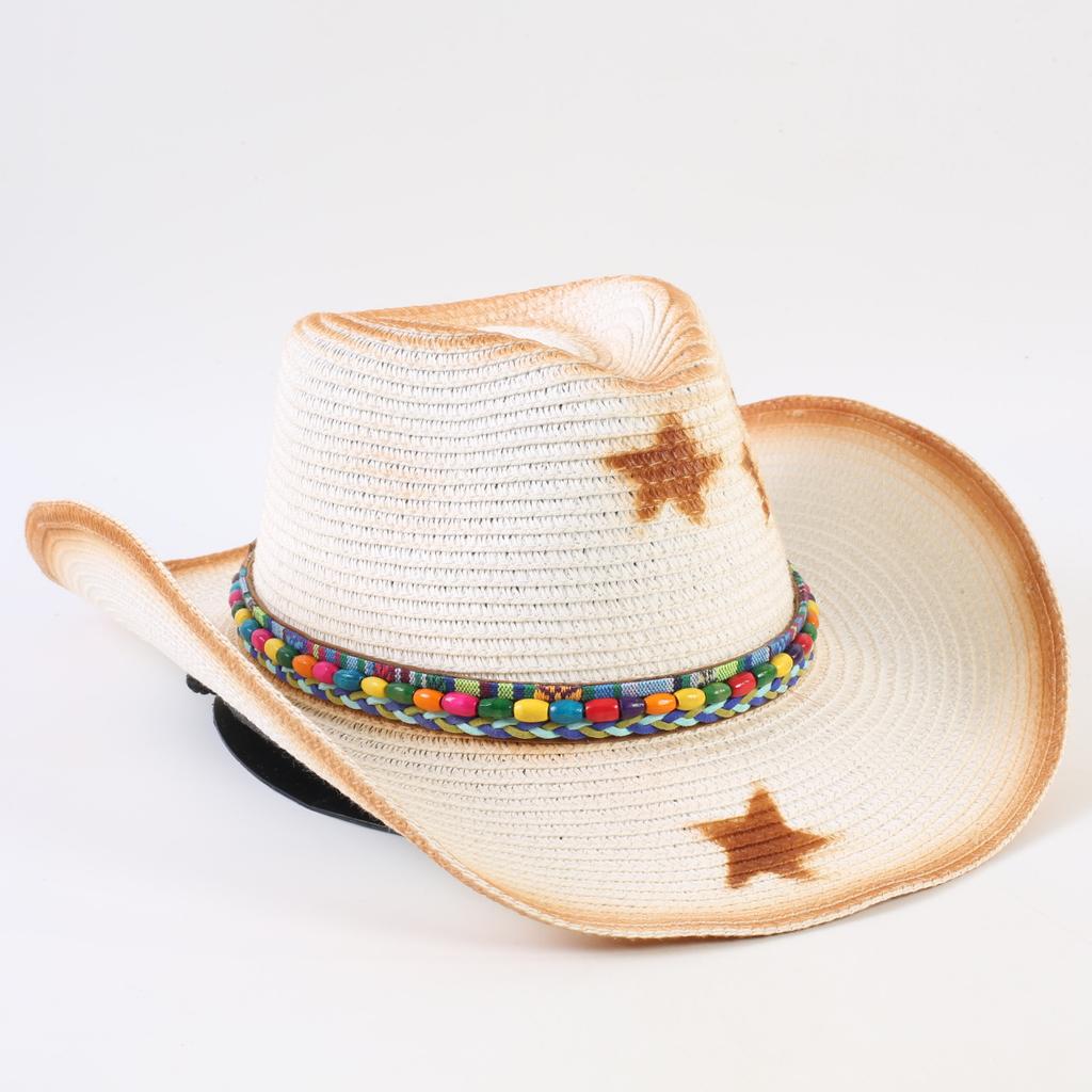 Best-selling Western cowboy hats for men and women, fashionable sunshade straw hats, classic outdoor Western cowboy hats